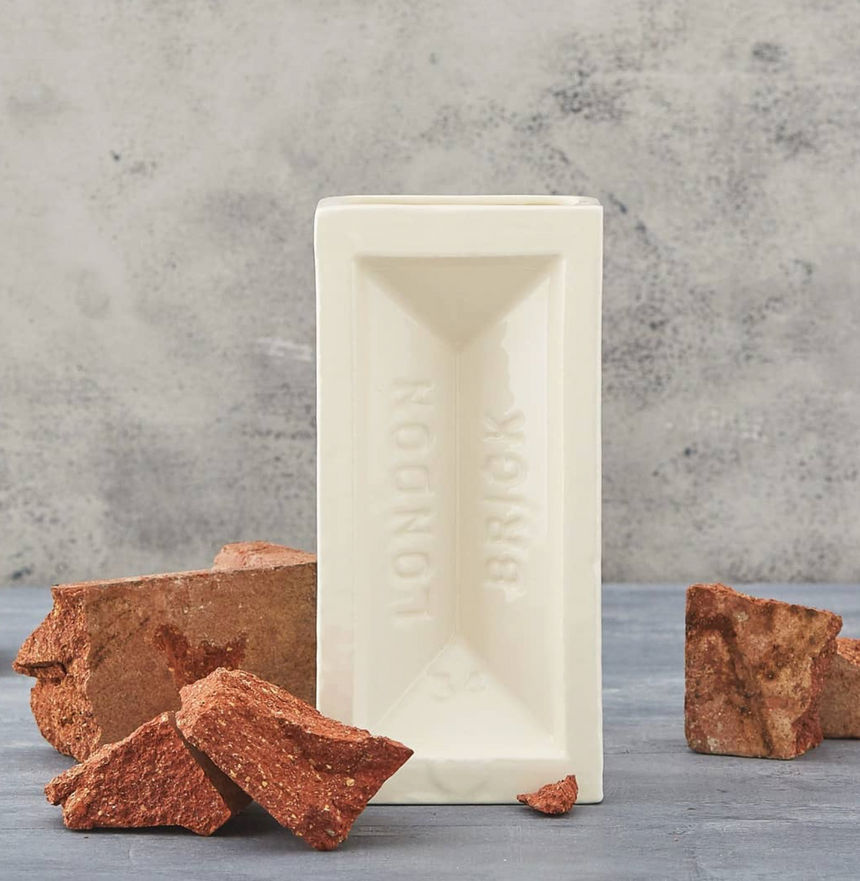 The London Brick Vase, White