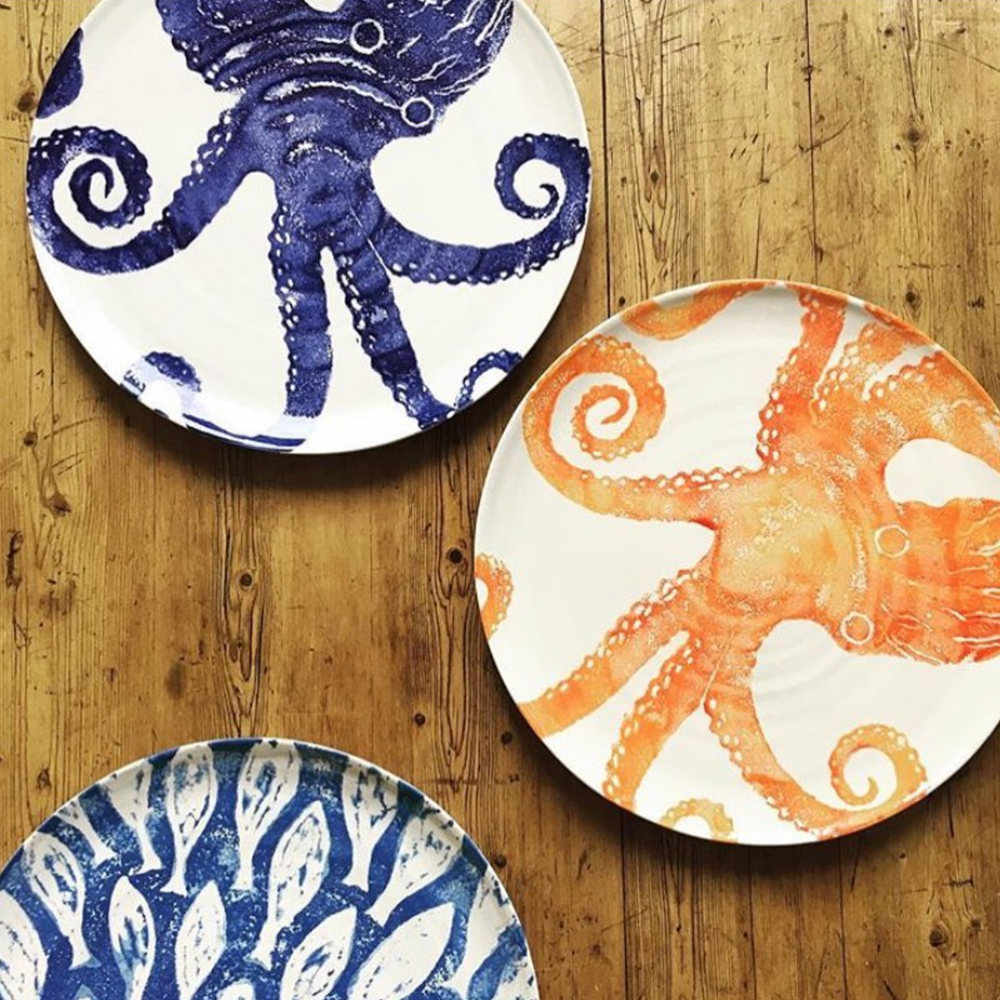 Bliss Home Supper Bowl, Blue Octopus