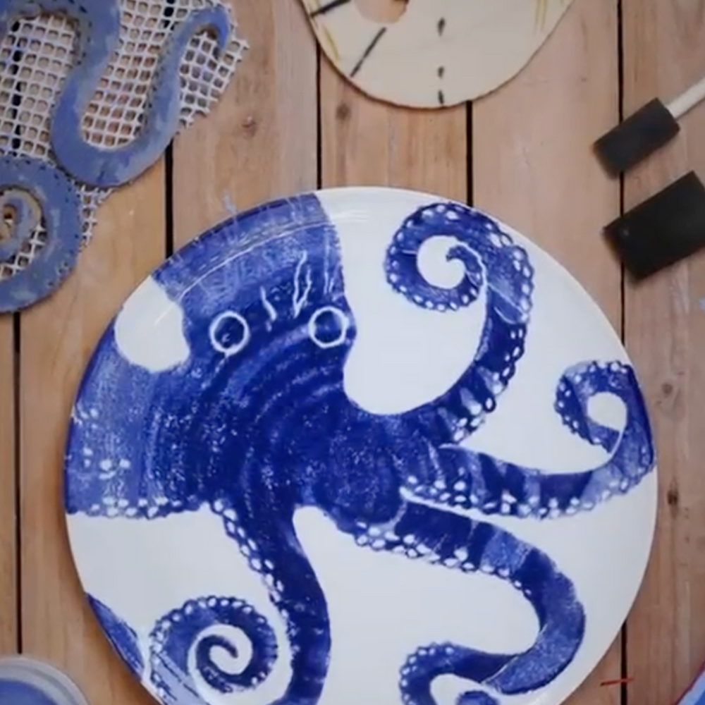 Bliss Home Supper Bowl, Blue Octopus