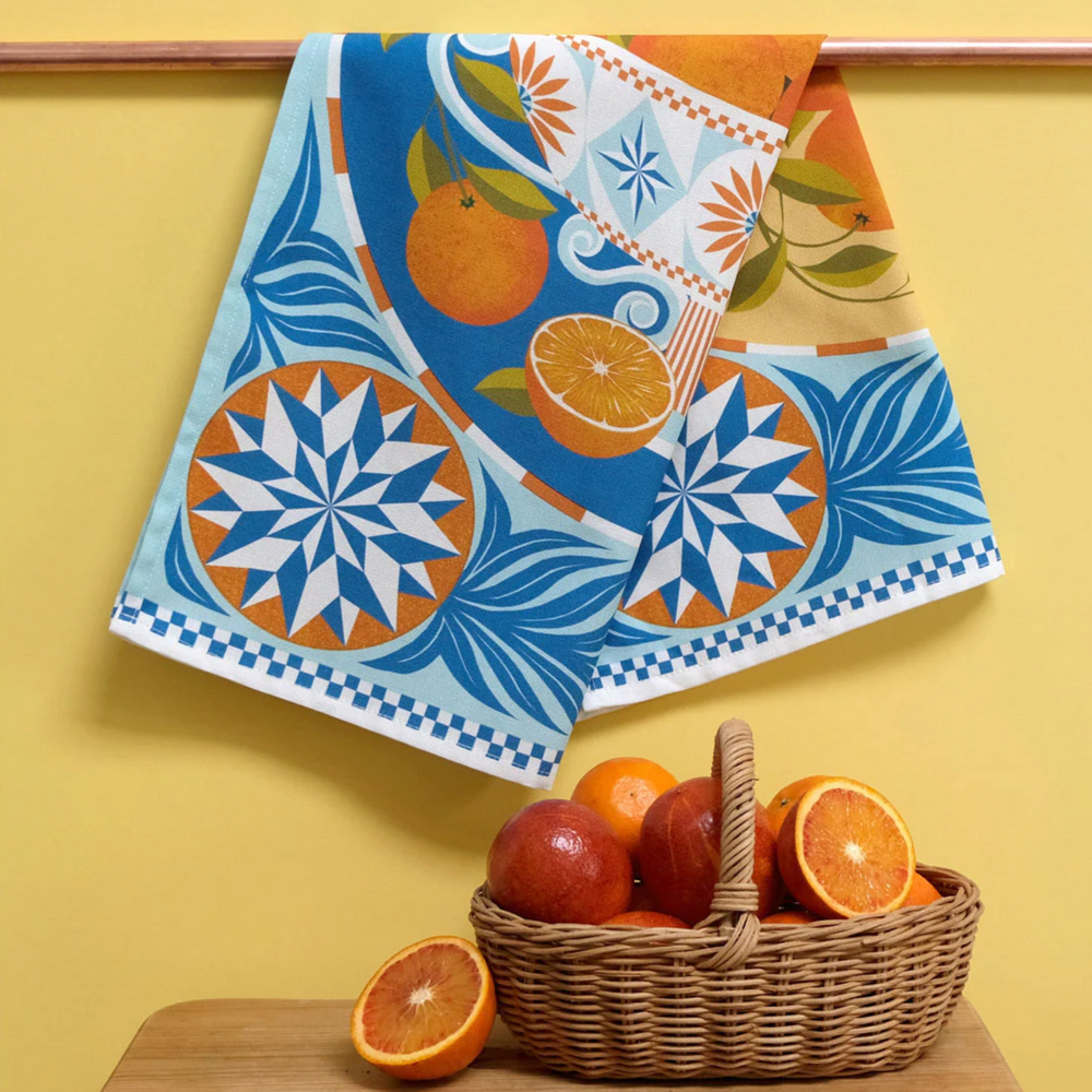 Printer Johnson Cotton Tea Towel, Orange Bowl