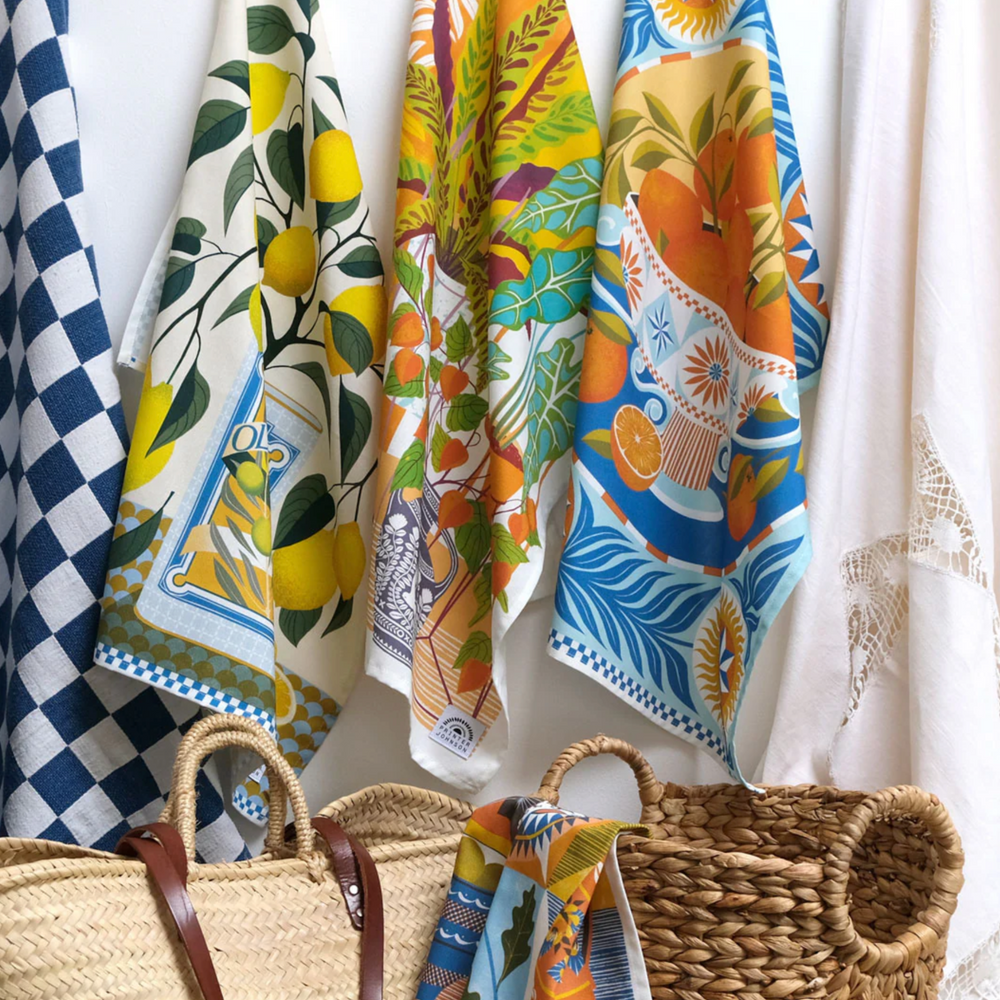 Printer Johnson Cotton Tea Towel, Orange Bowl