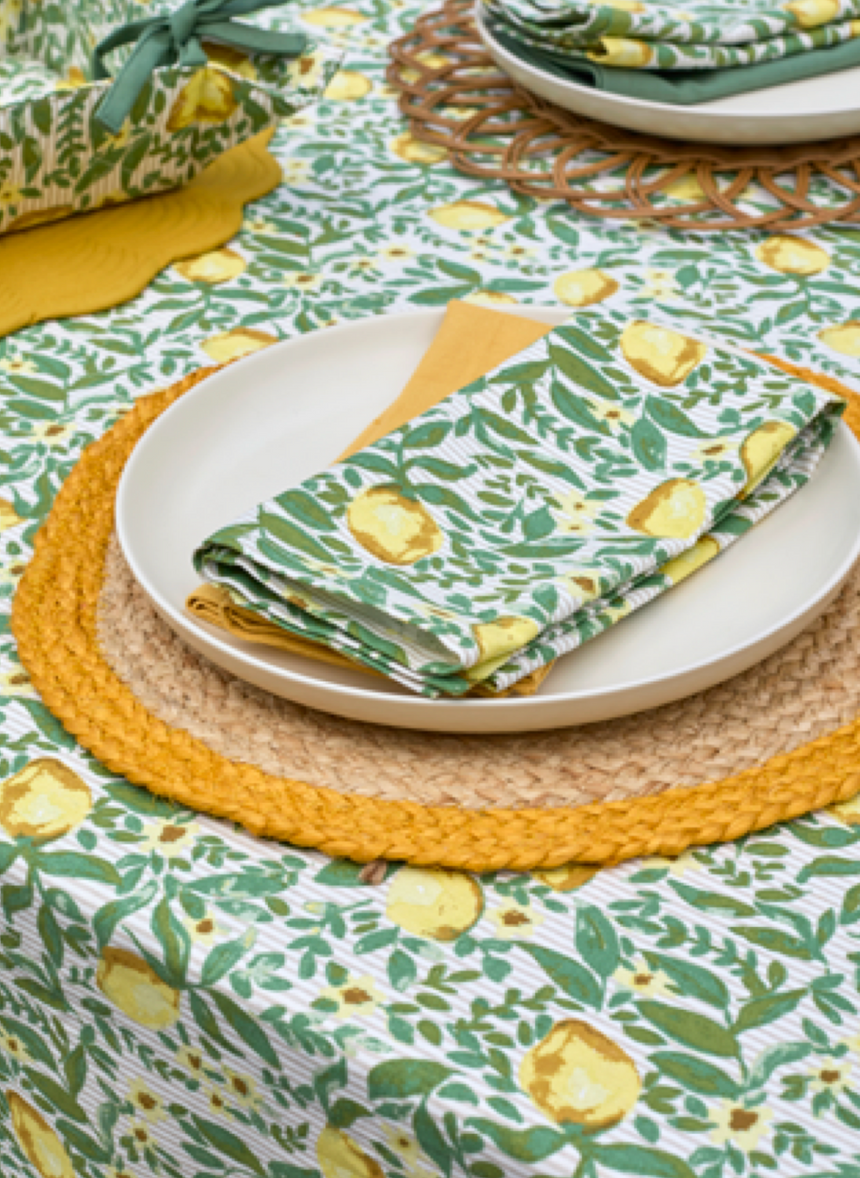 Walton & Co Cotton Napkins, Ochre (Set Of 4)