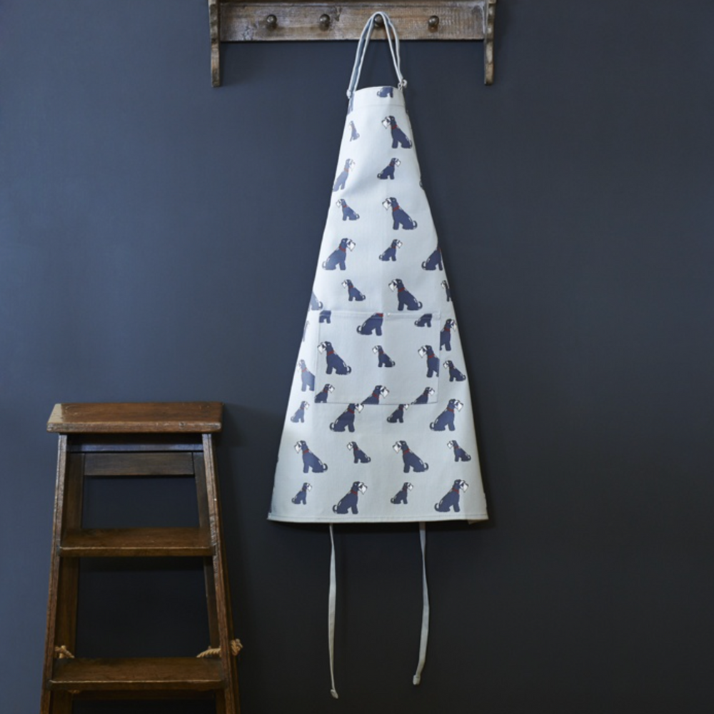 Sweet William Organic Cotton Apron, Grey Schnauzer