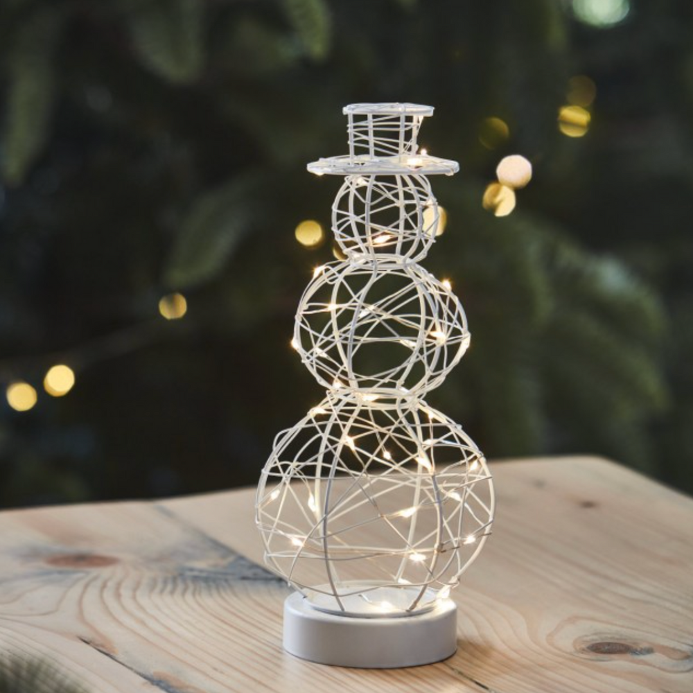 LED Table Snowman, White