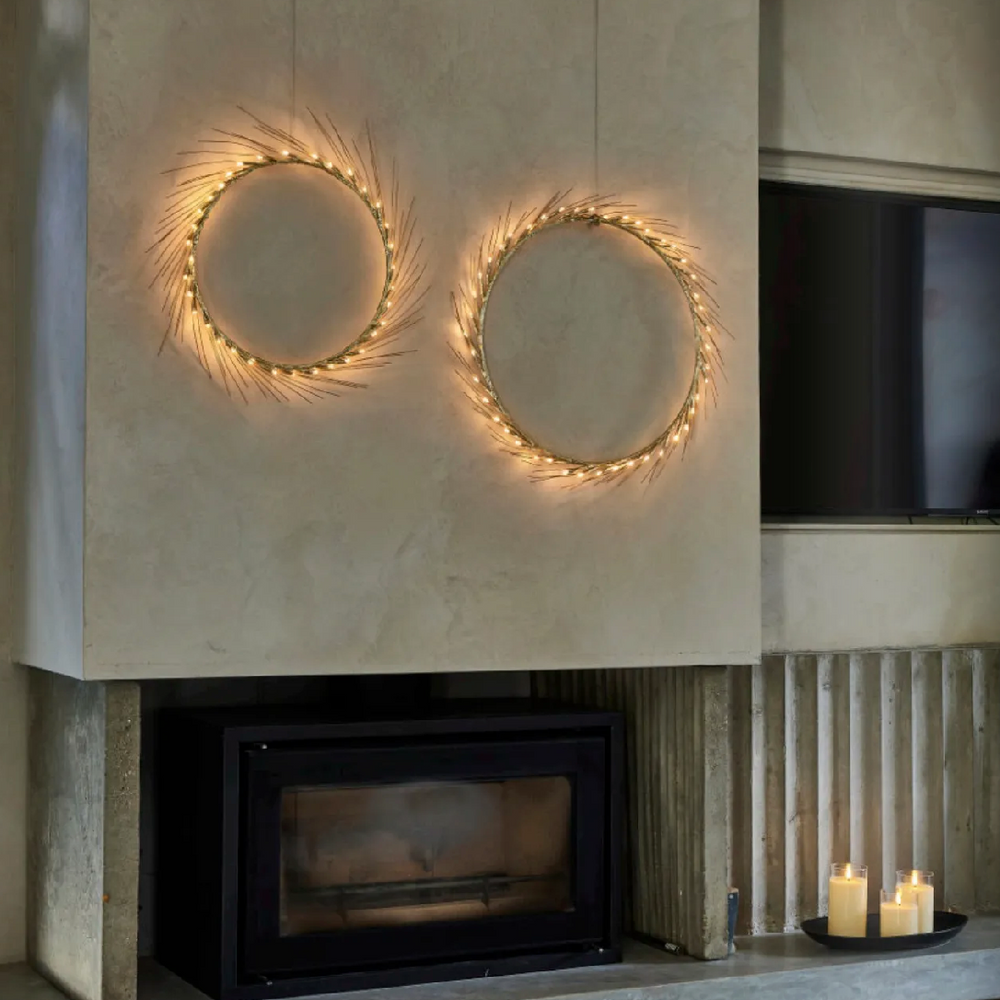 Gold Halo LED Wreath