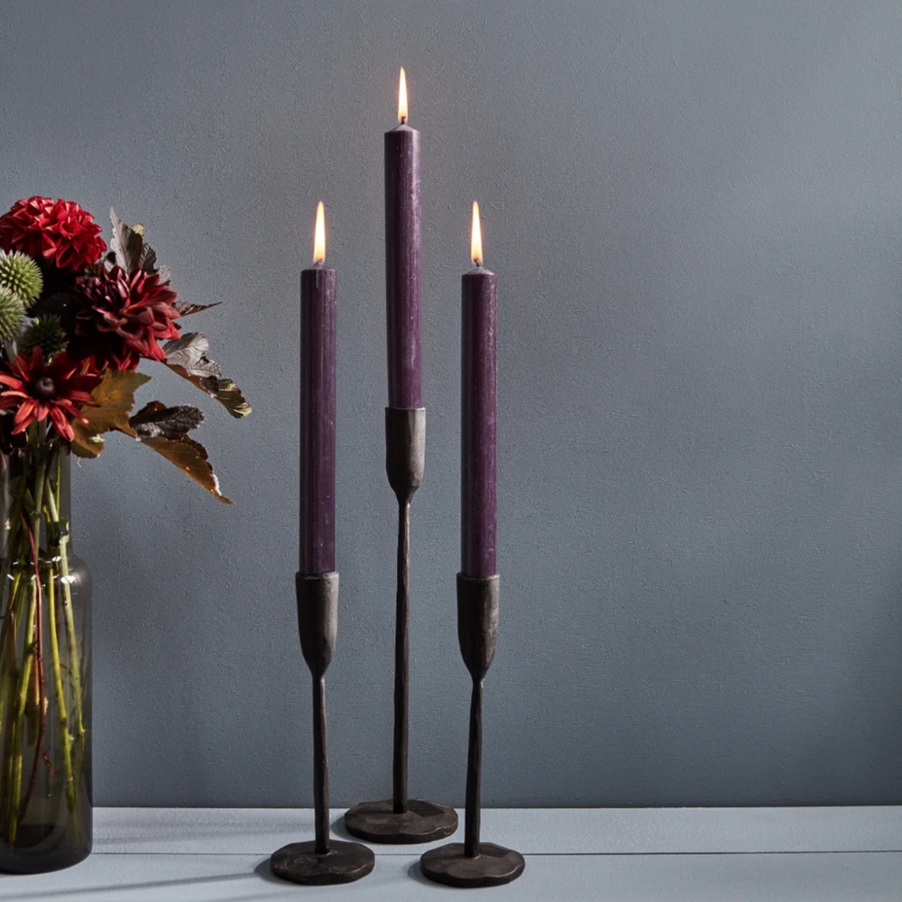 St Eval Unscented Dinner Candle, Charcoal (Pack Of 6)