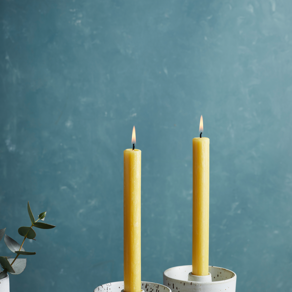 St Eval Unscented Dinner Candle, Ochre (Pack Of 6)