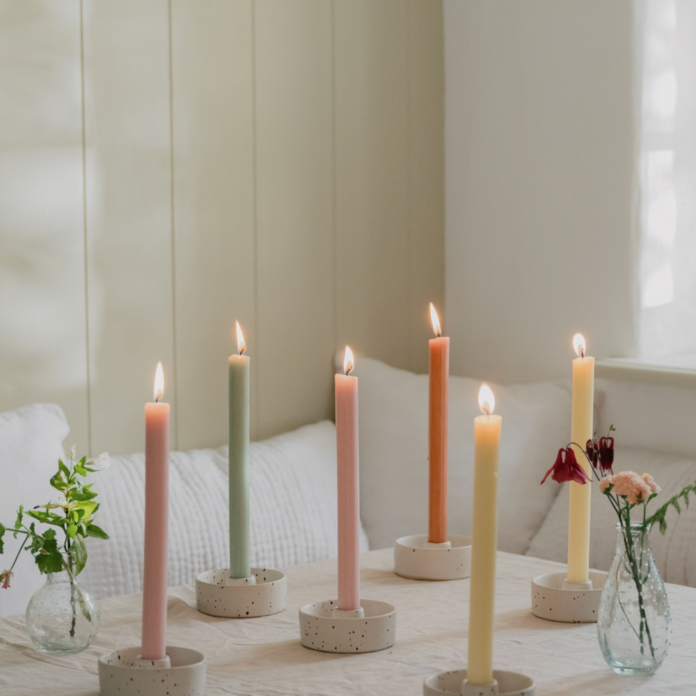 St Eval Unscented Dinner Candle, Rose Quartz (Pack Of 6)
