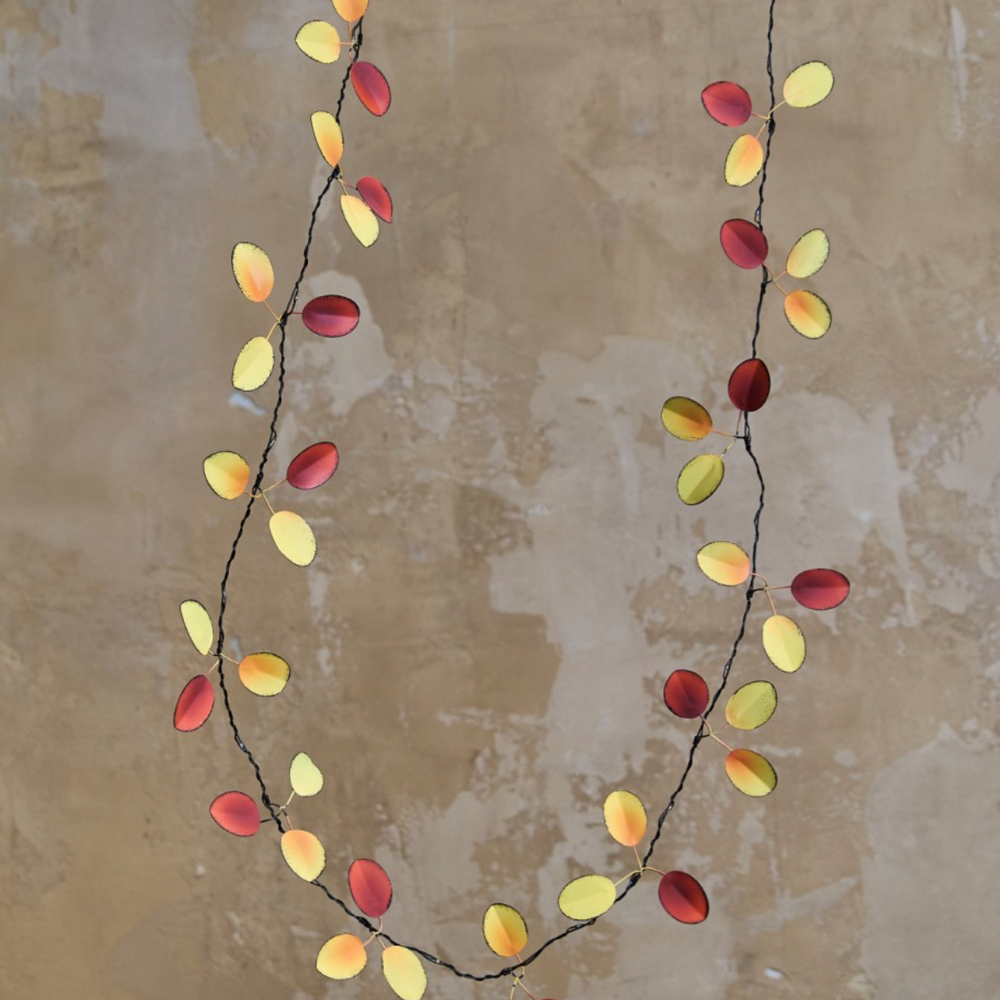 Handmade Metal LED Fairy Lights,Autumn Eucalyptus (Battery Operated)
