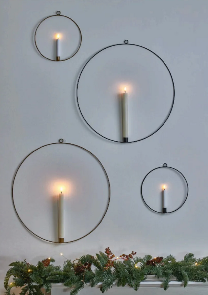 LED Hanging Candle Ring, Black