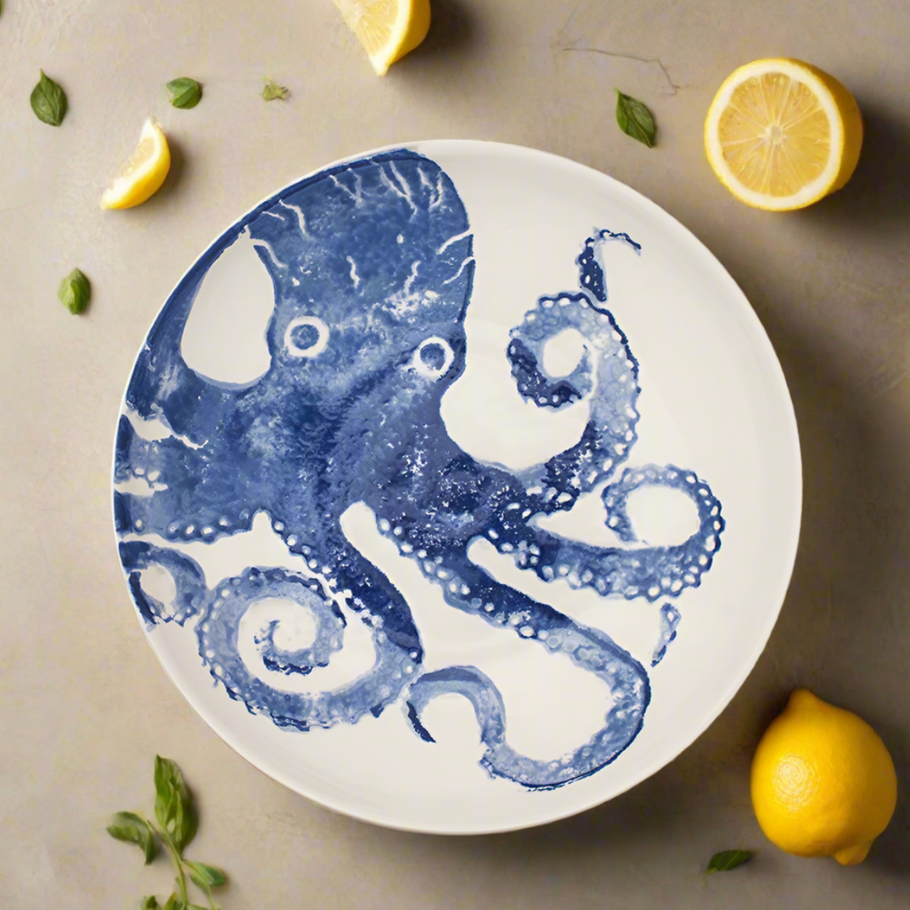 Bliss Home Supper Bowl, Blue Octopus