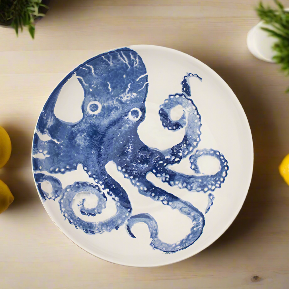 Bliss Home Supper Bowl, Blue Octopus