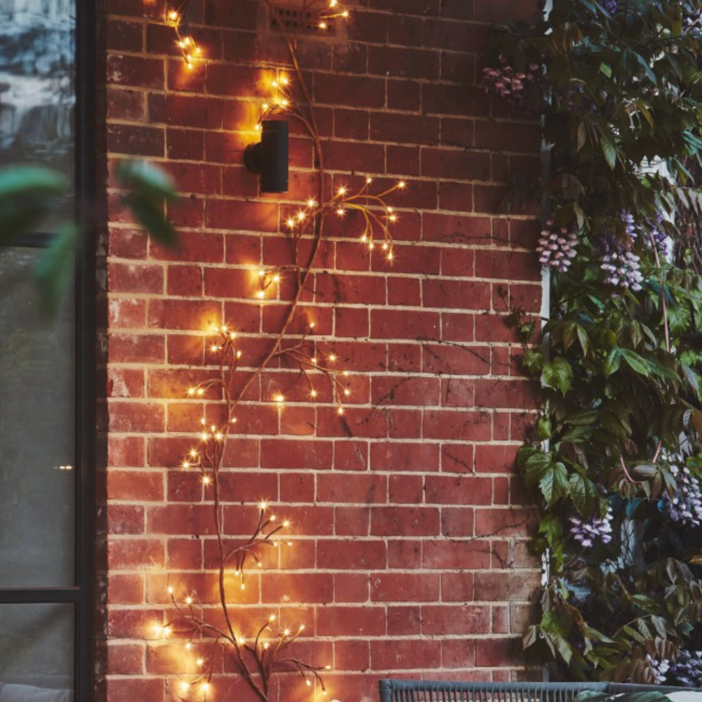 Dual Powered LED Ivy Fairy Light, Brown