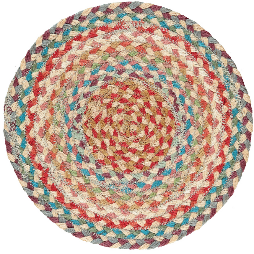 The Braided Rug Company Jute placemats, Carnival (Set Of 6)