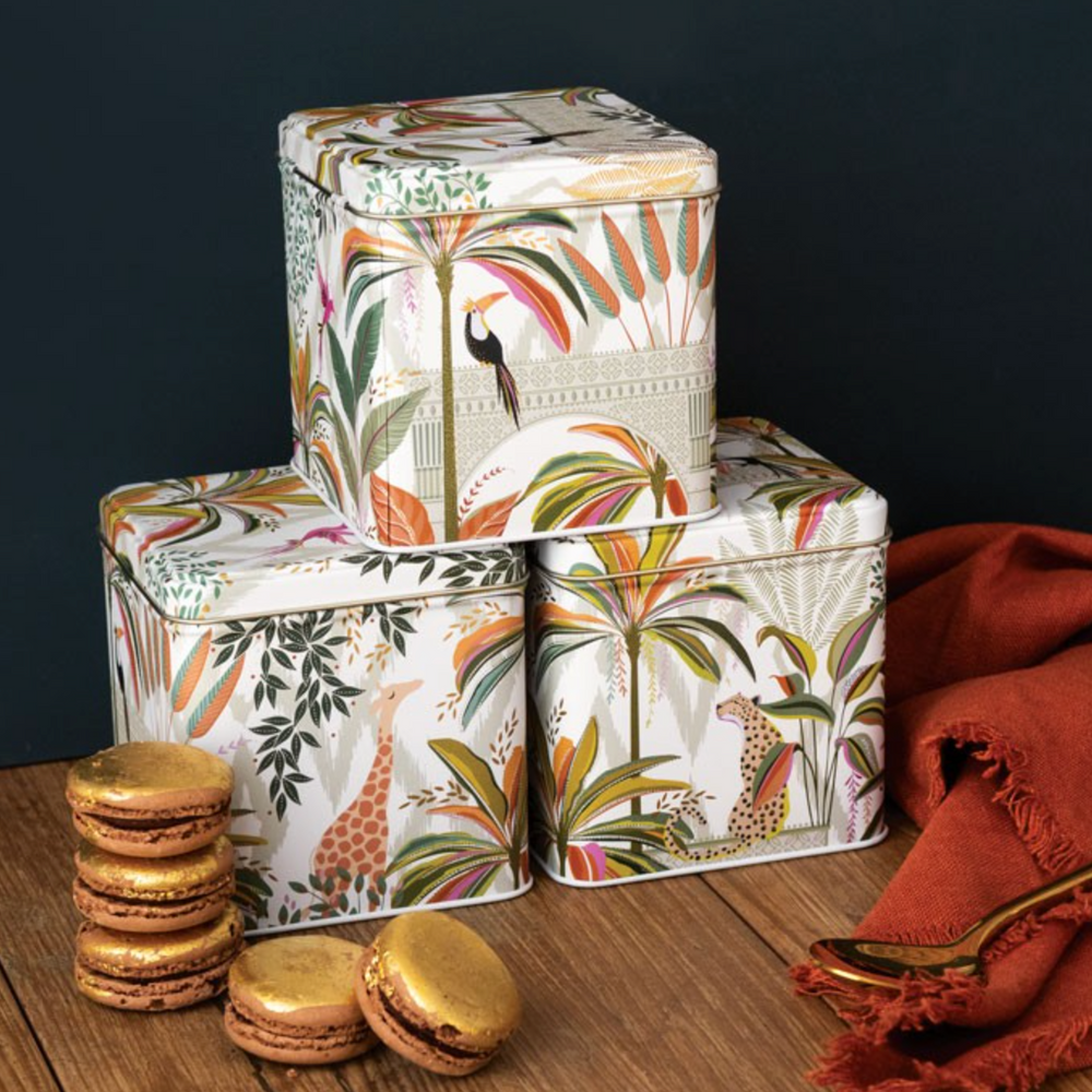 Sara Miller Square Storage Caddies Palm Garden, Set of 3