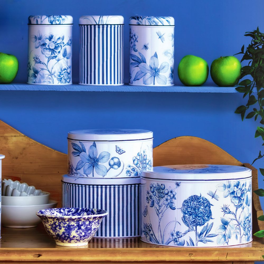 Sanderson Round Storage Canisters Etchings & Roses (Set of 3)