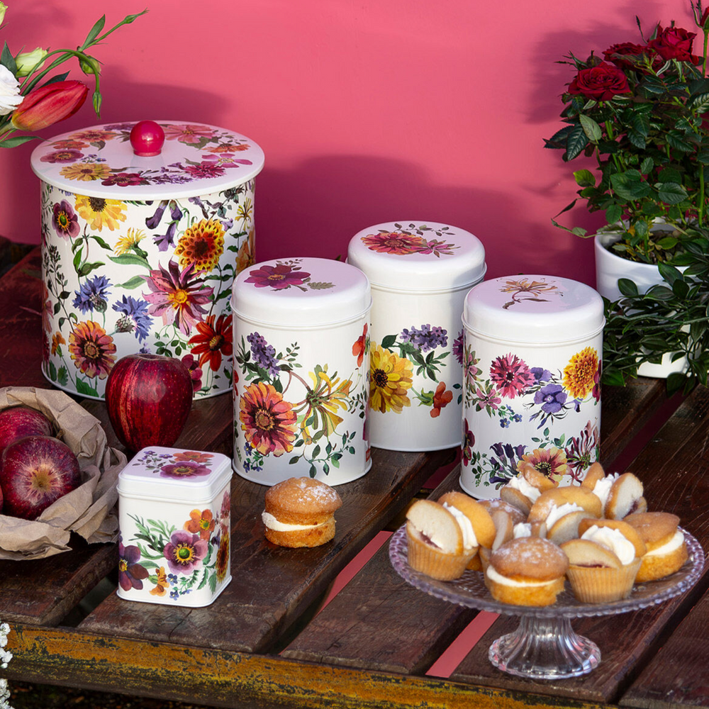 Emma Bridgewater Round Storage Canisters, Garden Flowers (Set Of 3)