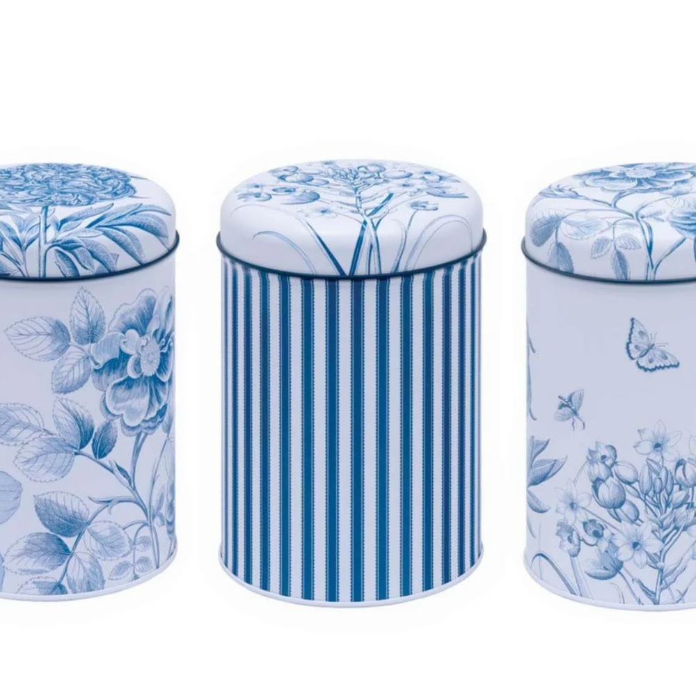 Sanderson Round Storage Canisters Etchings & Roses (Set of 3)