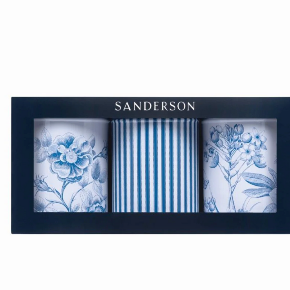 Sanderson Round Storage Canisters Etchings & Roses (Set of 3)