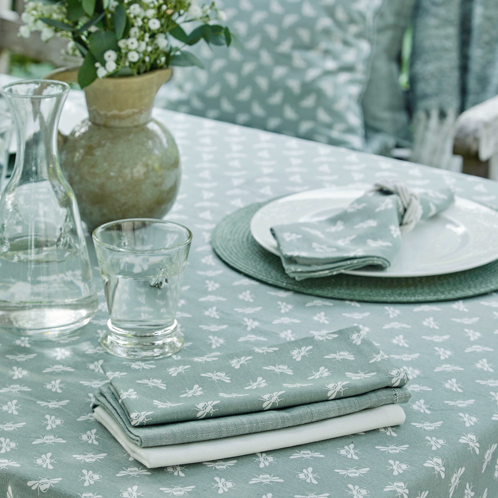 Walton & Co Bee Cotton Tablecloth, Moss