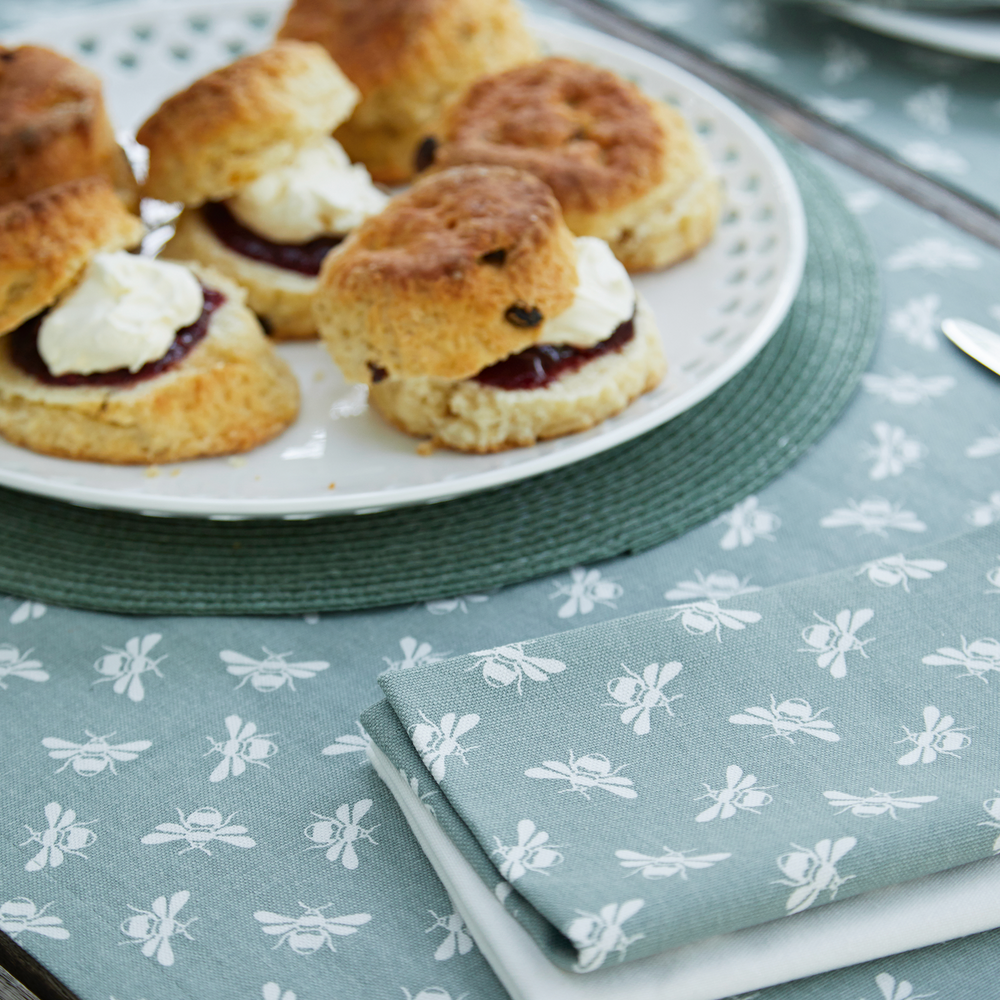Walton & Co Bee Cotton Tablecloth, Moss