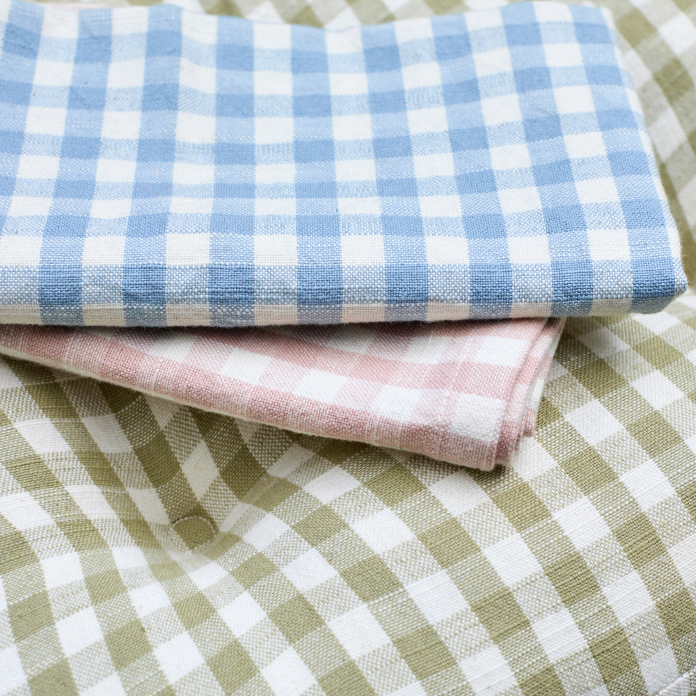 Walton & Co Gingham Cotton Tablecloth, Blue