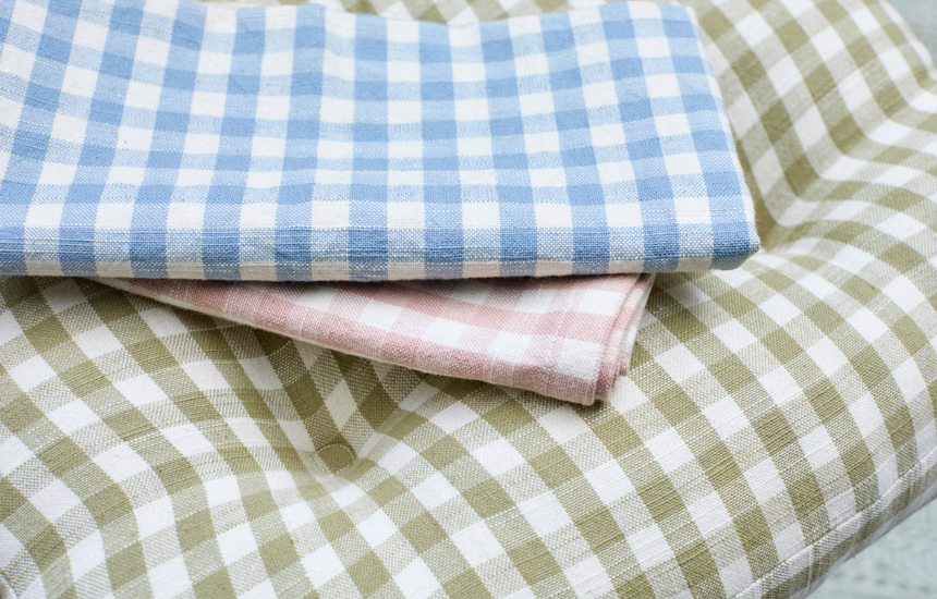 Walton & Co Gingham Cotton Tablecloth, Blue