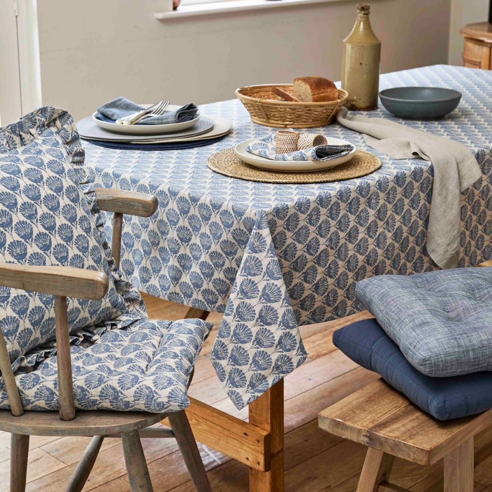 Walton & Co Carnation Tablecloth, Slate Blue