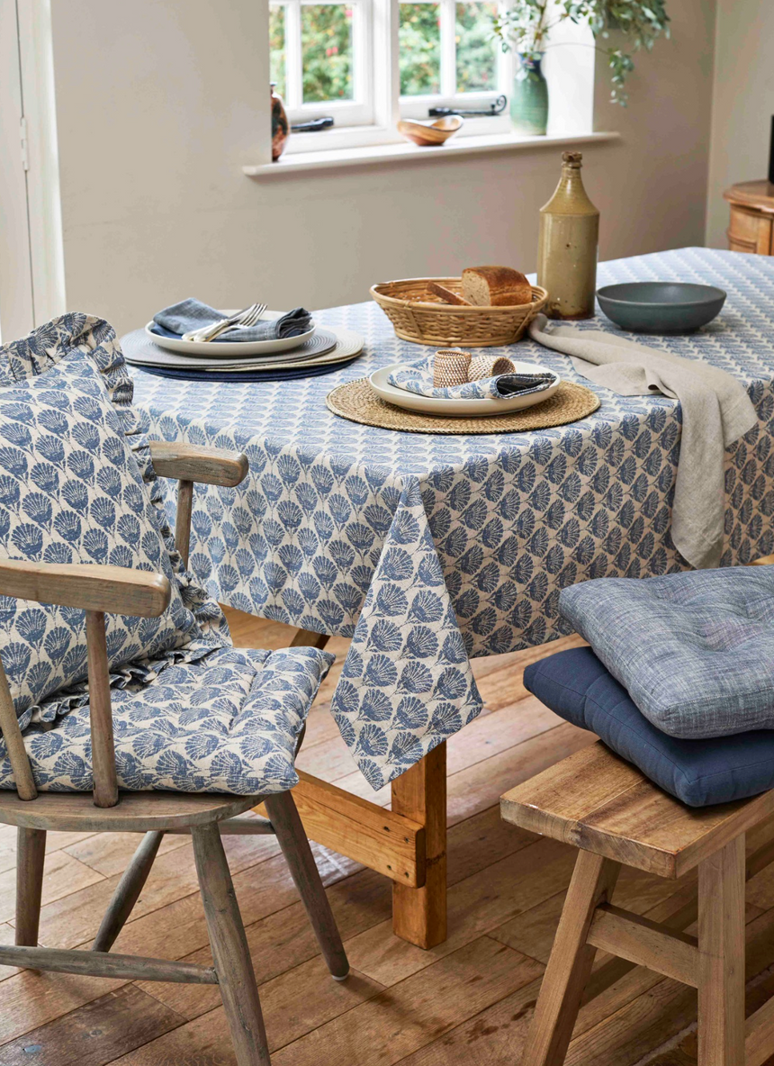 Walton & Co Carnation Tablecloth, Slate Blue