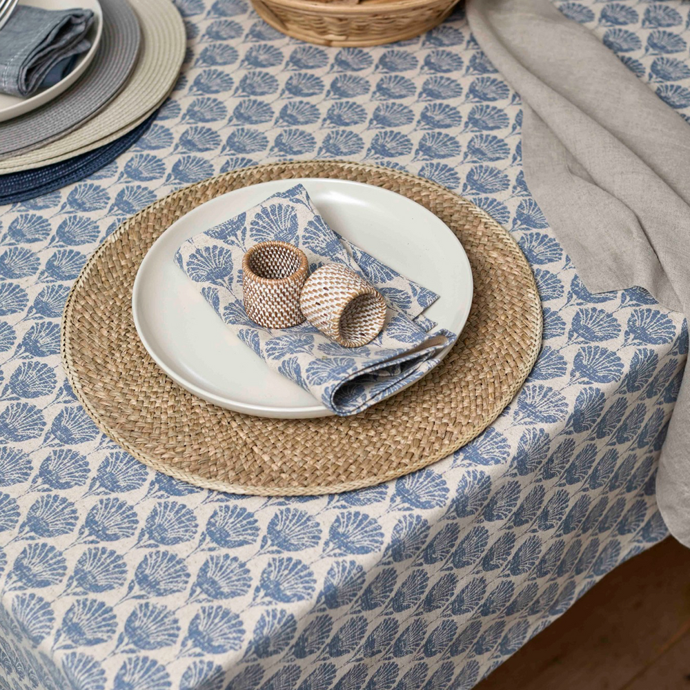 Walton & Co Carnation Tablecloth, Slate Blue