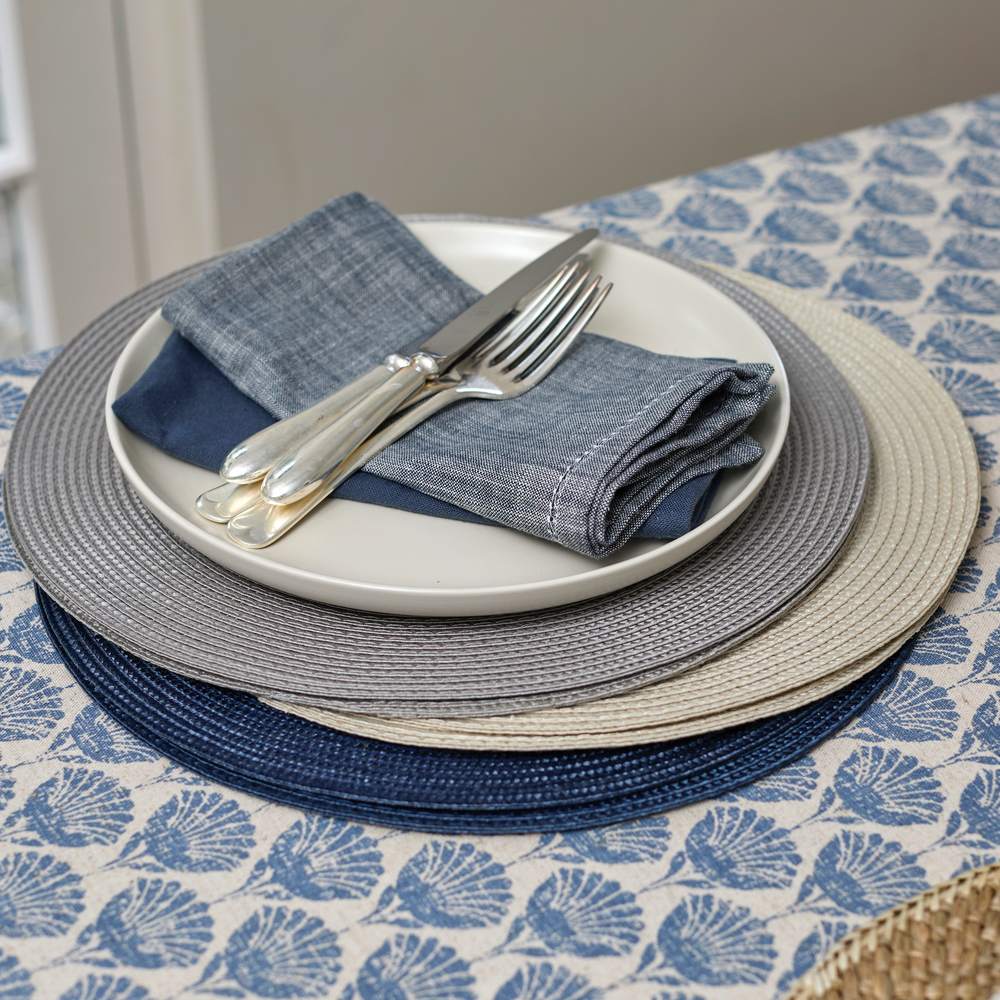 Walton & Co Carnation Tablecloth, Slate Blue