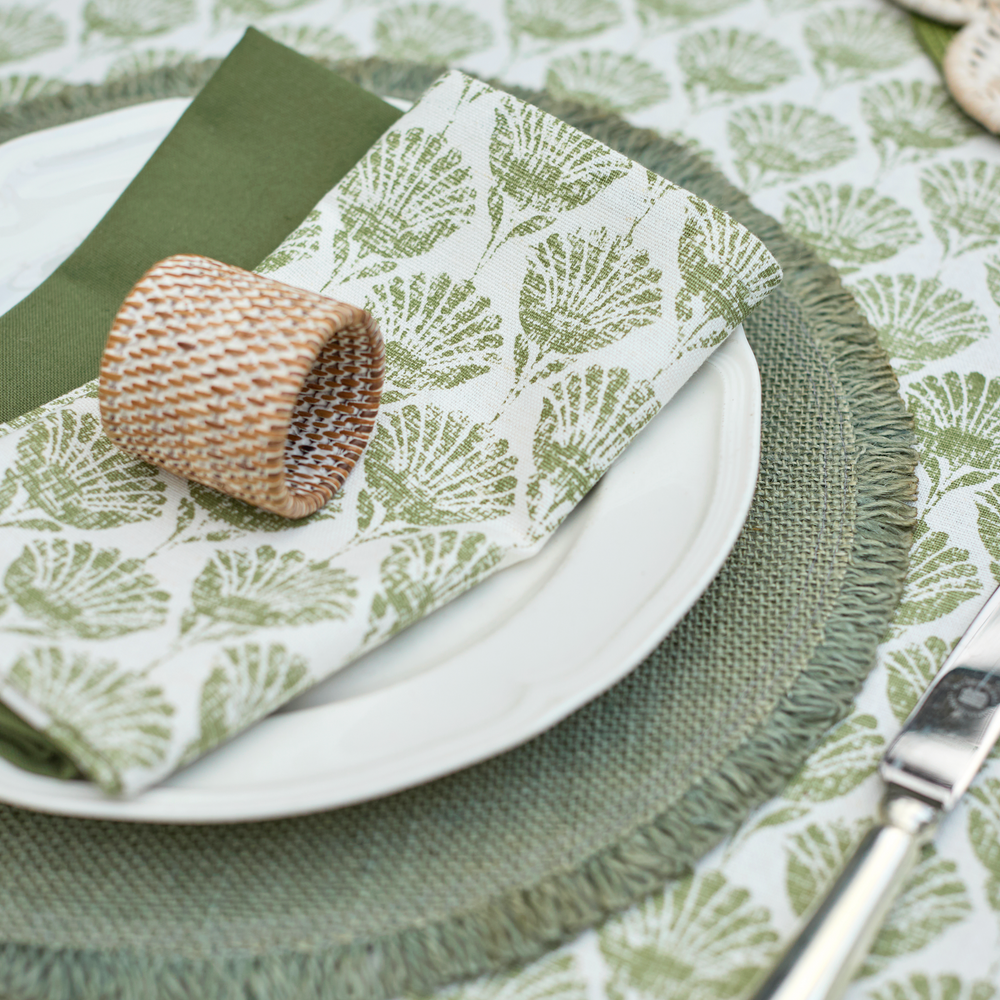 Walton & Co Carnation Tablecloth, Olive