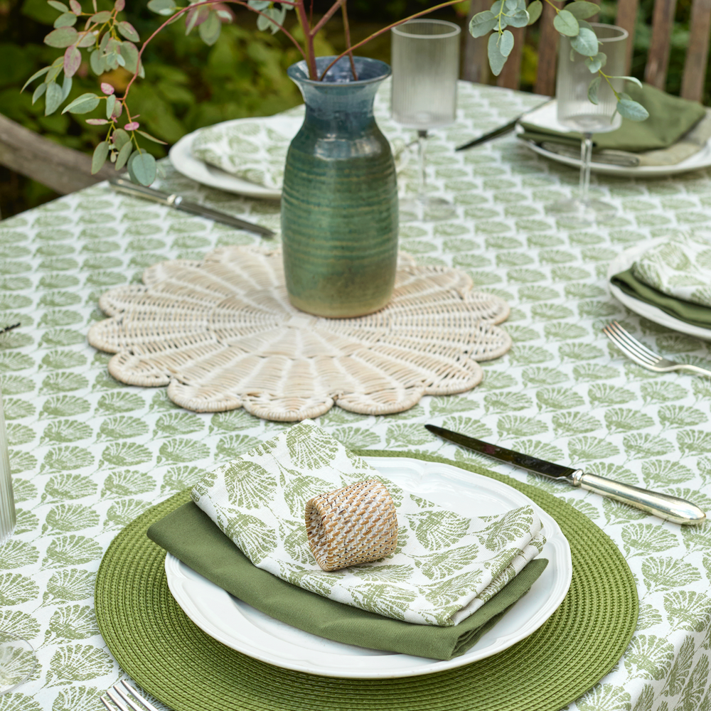 Walton & Co Carnation Tablecloth, Olive