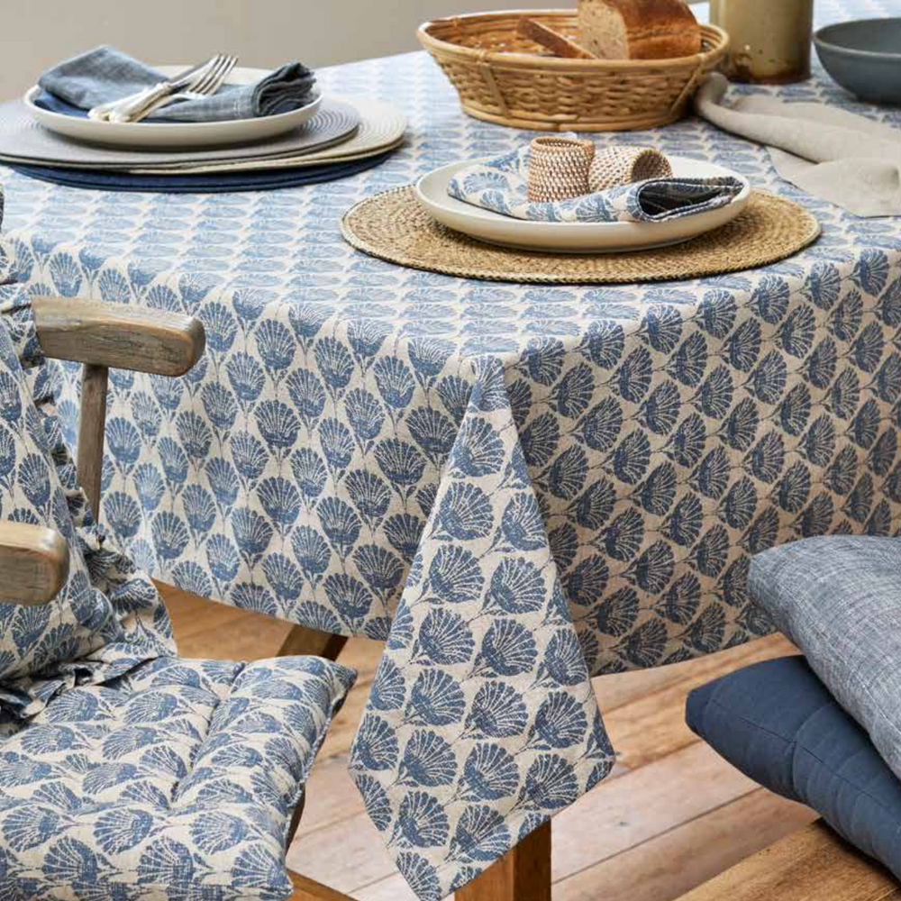 Walton & Co Carnation Tablecloth, Slate Blue