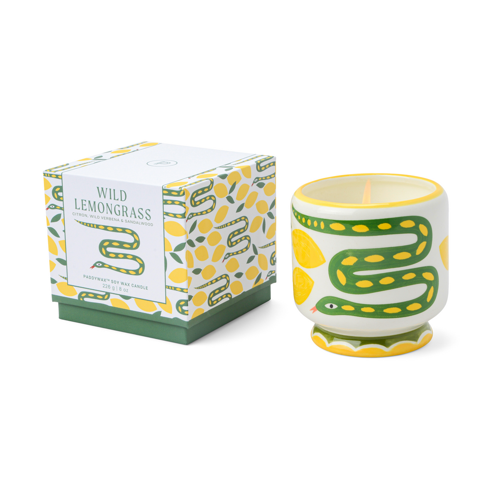 Paddywax A Dopo Snake Ceramic Scented Candle, Wild Lemongrass