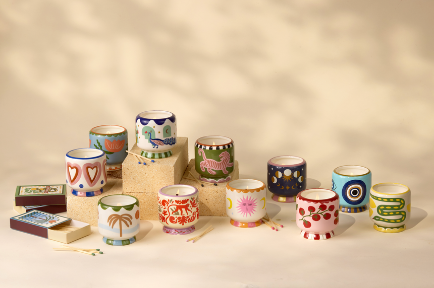 Paddywax A Dopo Peacock Ceramic Scented Candle, Misted Lime