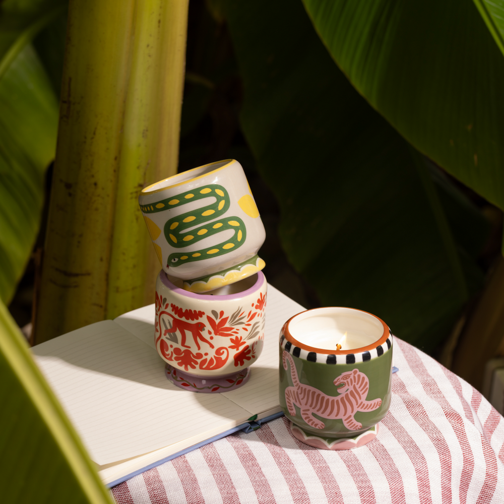 Paddywax A Dopo Jungle Ceramic Scented Candle, Coconut & Amber