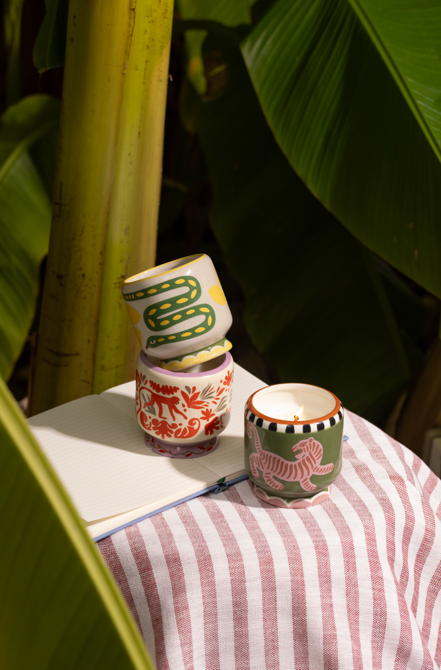 Paddywax A Dopo Jungle Ceramic Scented Candle, Coconut & Amber
