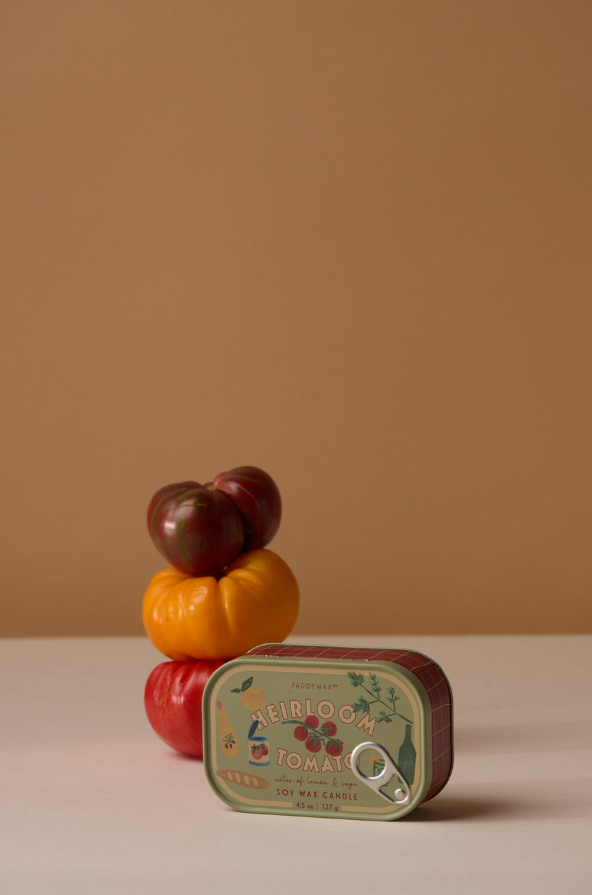 Paddywax Bistro Heirloom Tomatoes Tin Scented Candle, Lemon & Sage