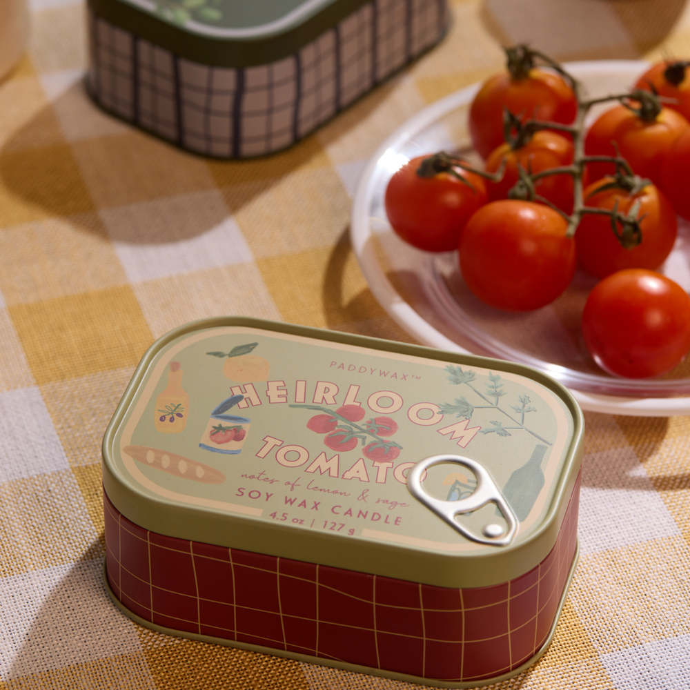 Paddywax Bistro Heirloom Tomatoes Tin Scented Candle, Lemon & Sage