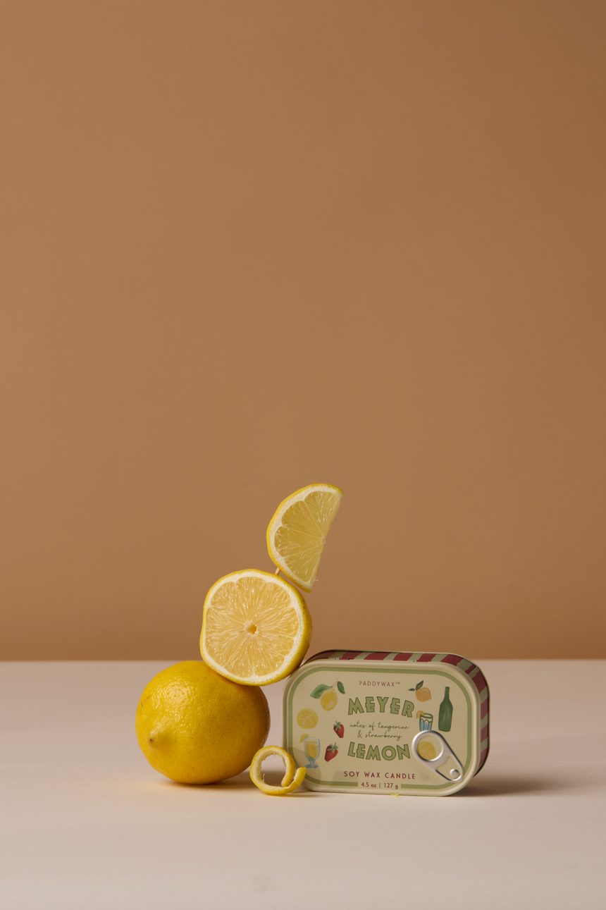 Paddywax Bistro Lemon Tin Scented Candle, Meyer Lemon