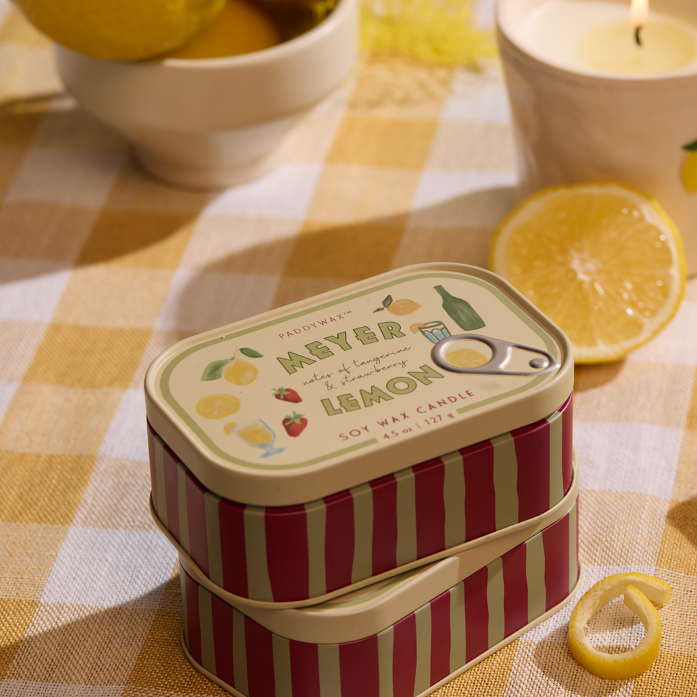 Paddywax Bistro Lemon Tin Scented Candle, Meyer Lemon