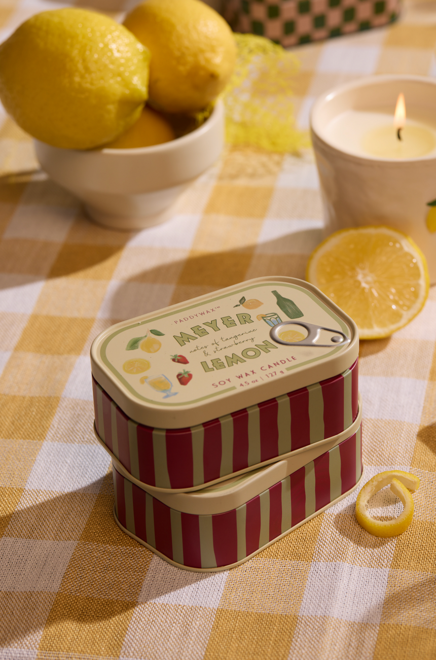 Paddywax Bistro Lemon Tin Scented Candle, Meyer Lemon