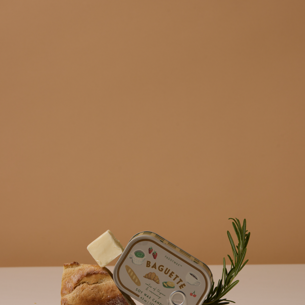 Paddywax Bistro French Baguette Tin Scented Candle, Rosemary Thyme