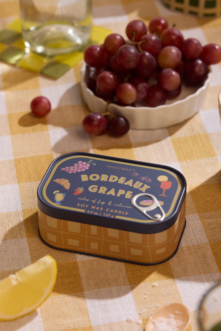 Paddywax Bistro Bordeaux Grapes Tin Scented Candle, Fig & Vetiver