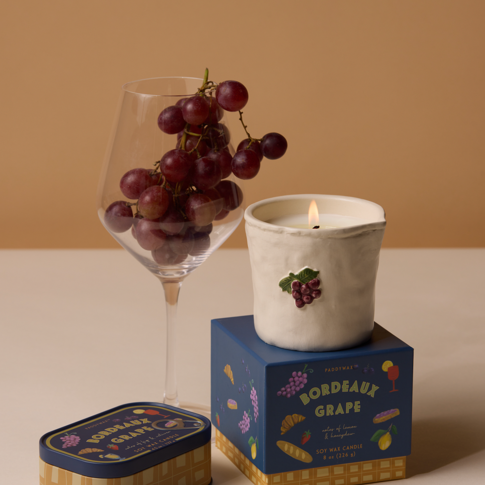 Paddywax Bistro Bordeaux Grapes Tin Scented Candle, Fig & Vetiver