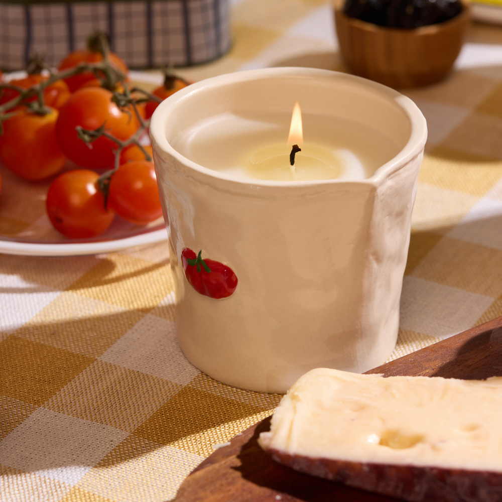 Paddywax Bistro Heirloom Tomatoes Ceramic Scented Candle, Lemon & Sage