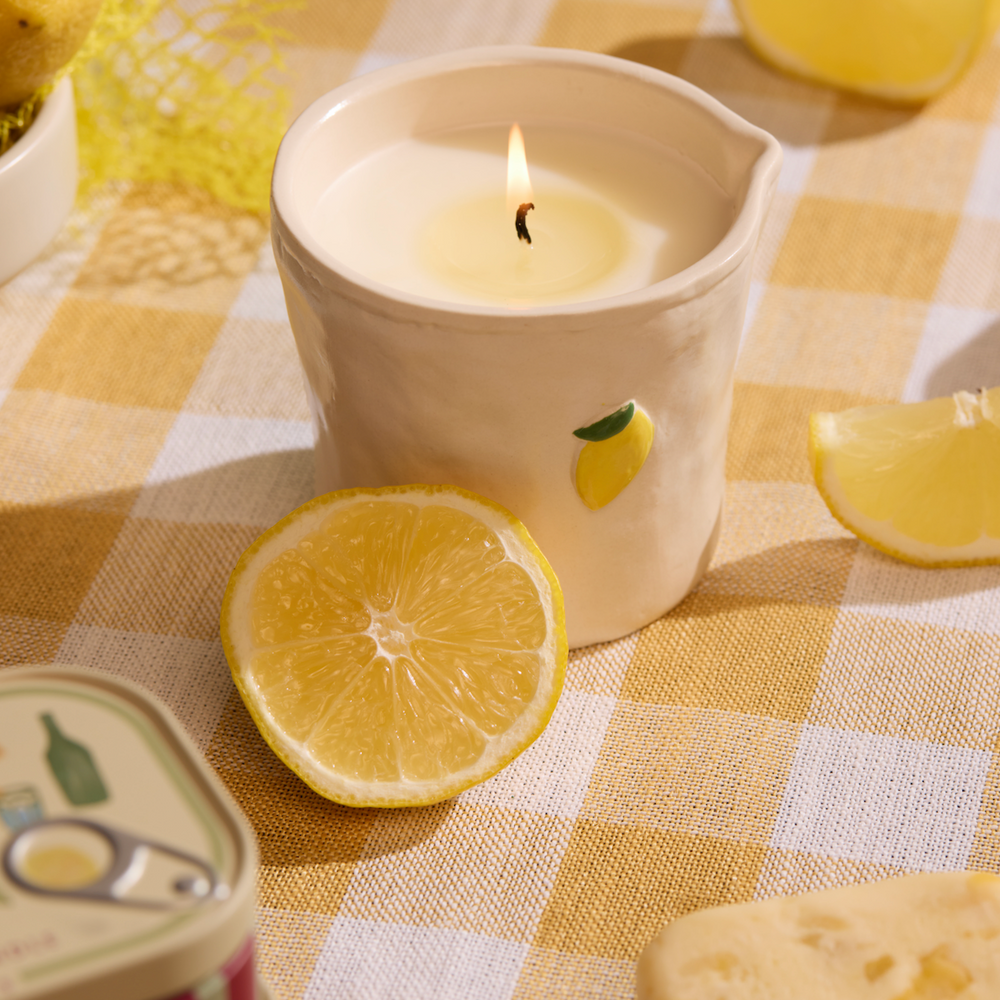 Paddywax Bistro Lemon Ceramic Scented Candle, Meyer Lemon