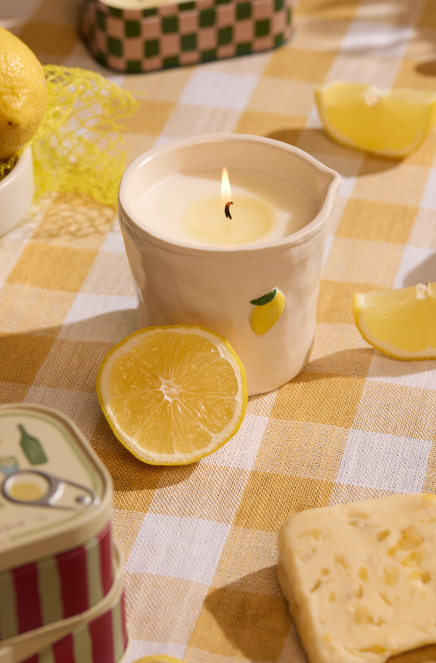Paddywax Bistro Lemon Ceramic Scented Candle, Meyer Lemon