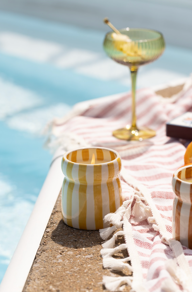 Paddywax Cabana Ochre Ceramic Scented Candle, Gold Coast